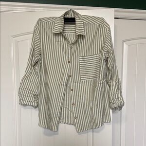 Billabong Striped Green and White Shirt